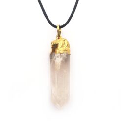 Alternative view of Μενταγιόν Gold Snow Quartz- Λευκου Χαλαζια