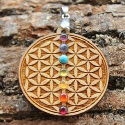 Alternative view of Ξύλινο μενταγιόν Λουλούδι της Ζωής