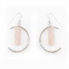 Σκουλαρίκια ημικύκλιο-roze quartz