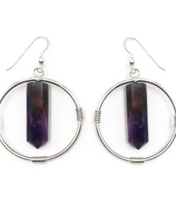Σκουλαρίκια Κρίκοι Αμέθυστου