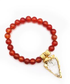 Βραχιόλι Έρωτα Καρνεόλη -Βέλος λευκού χαλαζία