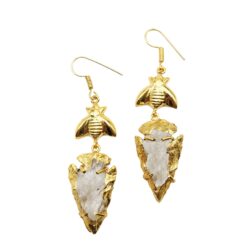 Alternative view of Σκουλαρίκια Βέλος Λευκού  Χαλαζία