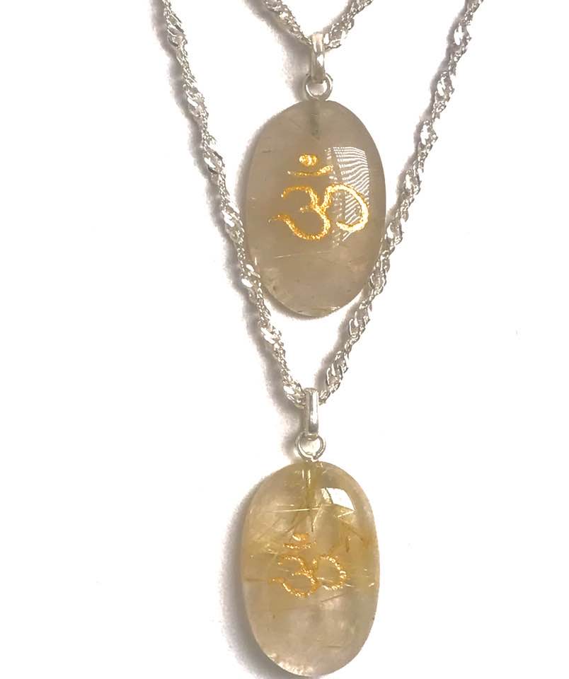 Μενταγιόν Om Golden Rutile - Image 3