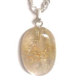 Μενταγιόν Om Golden Rutile