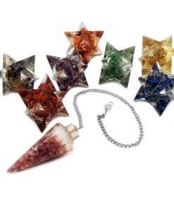 Σετ Αστέρια merkaba 7 Chakra  - Εκκρεμές  Λεπιδόλιθου