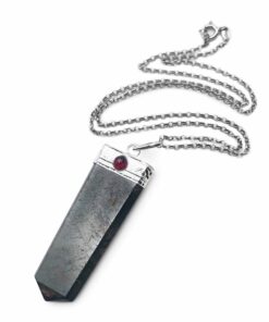 Φυλαχτό Σπαθί Γκρι Αβεντουρίνη με Γρανάτη