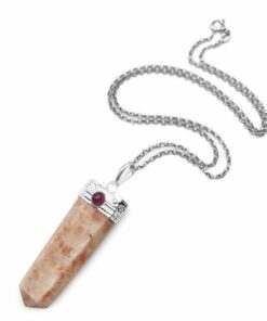 Φυλαχτό Σπαθί Ηλιόλιθος με Γρανάτη