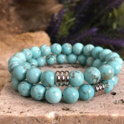 Βραχιόλι Μπλε Χαολίτη (Blue Howlite)