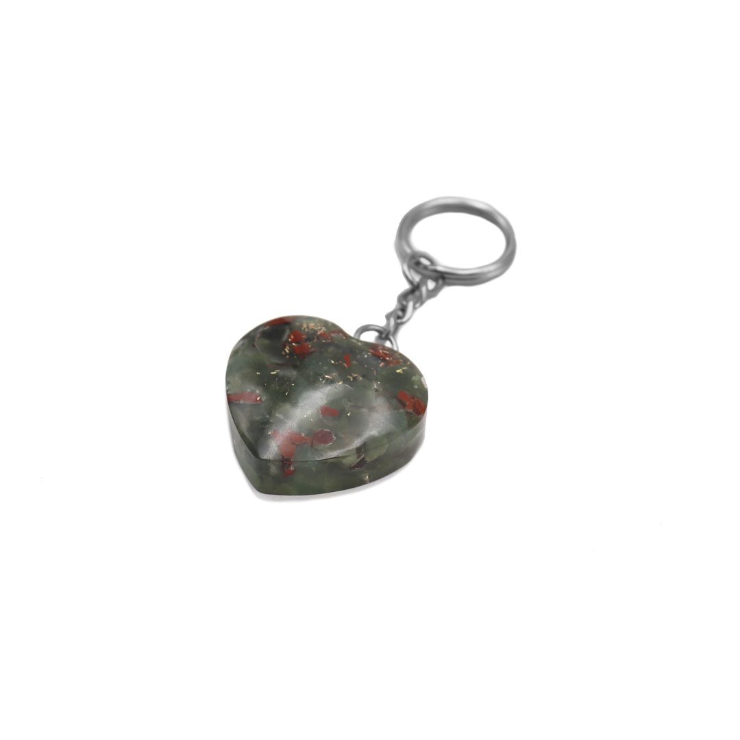 Μπρελόκ Καρδιά Ίασπις Jasper Bloodstone